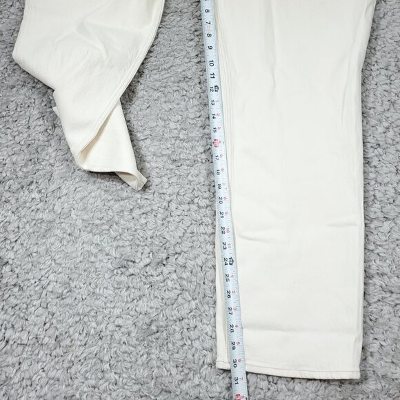 Abercrombie 90s Straight Ultra High Rise Jeans White Cream Size 22 36 Stretch - Picture 7 of 7